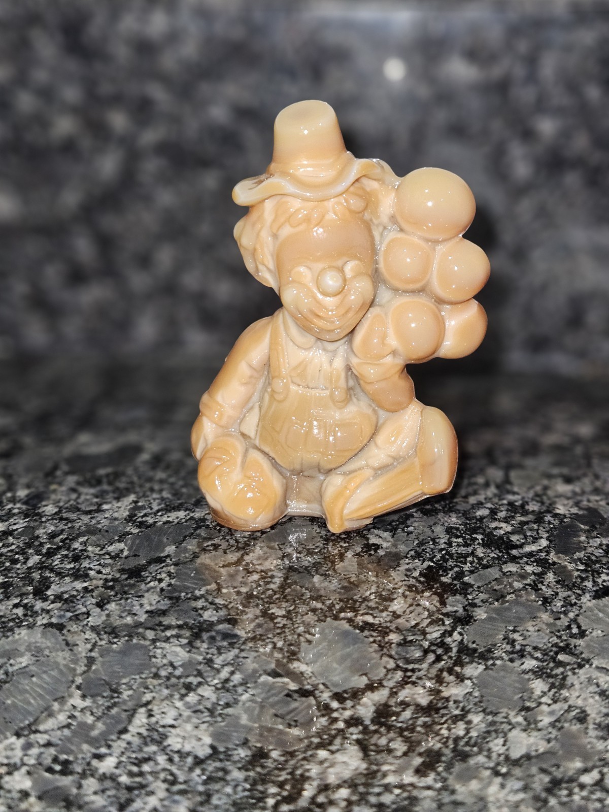 Vintage Mosser Slag Glass Clown Maxi Carnival Paperweight Collectible