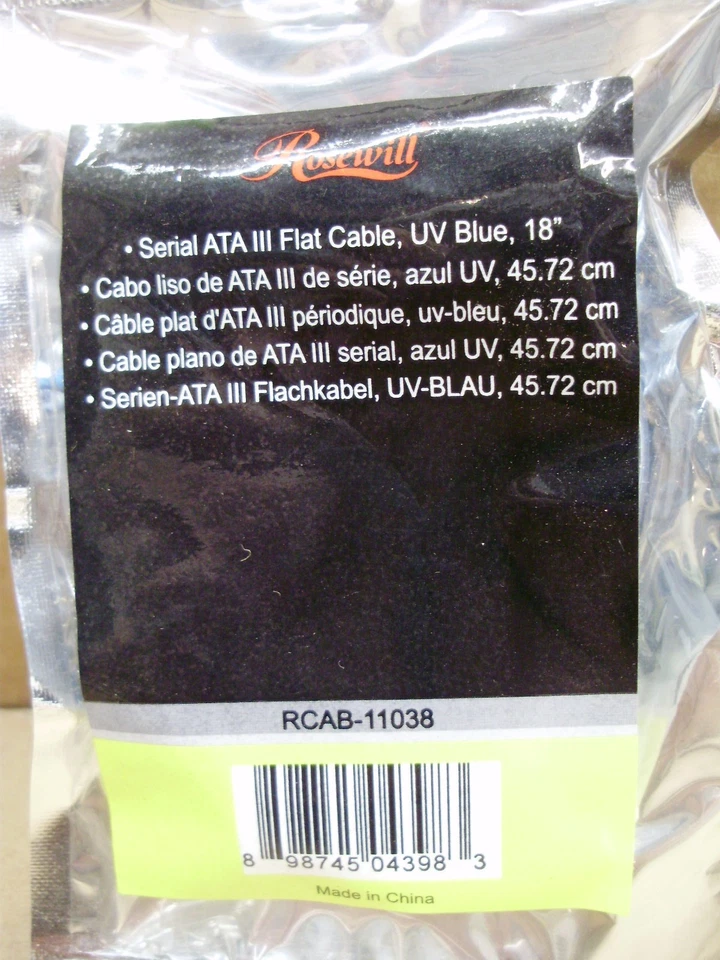 Rosewill Serial ATA III & Mini Flat Cable, RCAB-11038, RCDV-11011, RCAD-11035 - Image 3 of 4