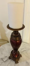 OK Lighting 16" H Ruby Candleholder. 