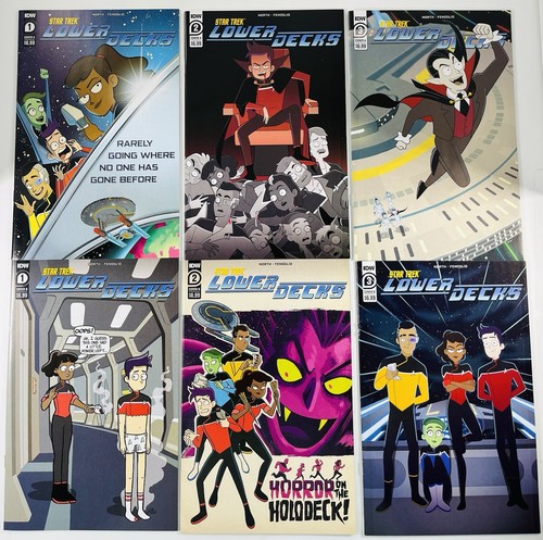 6 STAR TREK LOWER DECKS #1A,1B,2A,2B,3A,3B COMPLETE SET IDW 2022 NORTH RARE NM+ - 第 1/1 張圖片