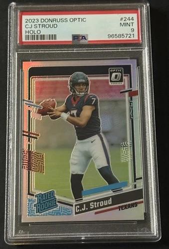 2023 Donruss Optic Holo Prizm #244 CJ Stroud Texans RC Rookie PSA 9