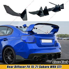 Black Rear Bumper Diffusercorner Spat Apron Winglet For 15-21 Subaru Wrx Sti