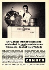 3w7893/ Alte Reklame von 1965 &ndash; ZANKER Waschmaschinenwerke &ndash; T&uuml;bingen