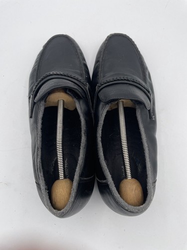 Thom McAn Moccasin Loafers Men's Sz 8W Black Leather Round Toe Slip-On Shoes - Picture 4 of 7