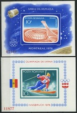 ROMANIA Bl. 129,136 **, 1976, Bl. Olympia, 2 magnificent blocks, Michel 90.-