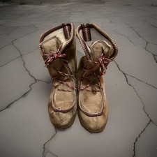 Vintage Norwegian Reindeer Fur Boots   Laplander Style