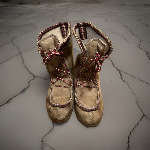 Vintage Norwegian Reindeer Fur Boots – Laplander Style
