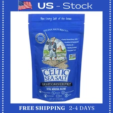 Light Grey Celtic Sea Salt 8 oz Resealable Bag Additive-Free Kosher Gluten Free