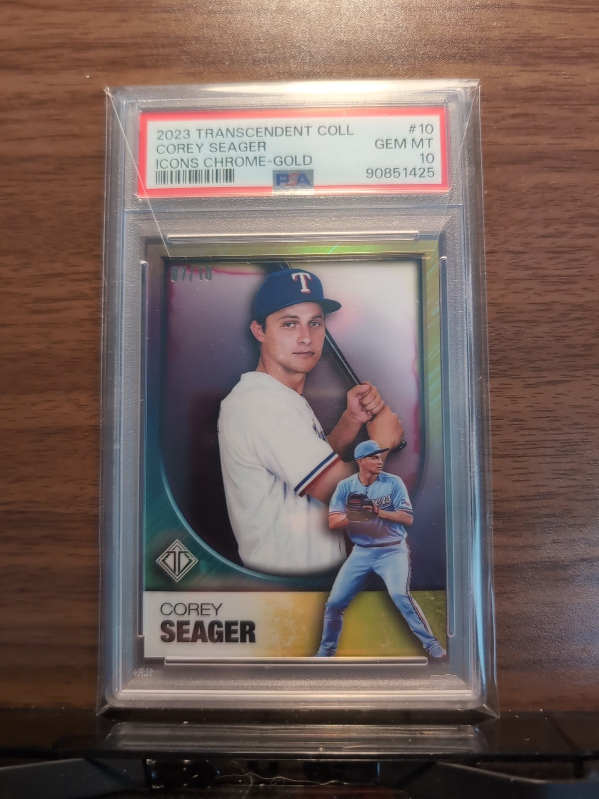 2023 TOPPS TRANSCENDENT COLLECTION TRANSCENDENT ICONS CHROME 10 COREY SEAGER... view 1