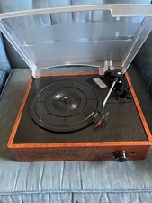 Bluetooth Turntable Vinyl Record Player with Speakers, 3 Speed
