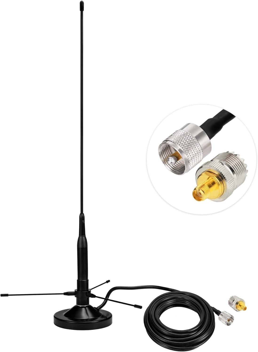 Vehicle Mobile Ham Radio Antenna with Ground Planes Dual Band VHF UHF 136-174Mhz