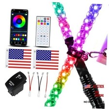 2 Pack Whip Lights with Spring Base, LED Whip Light with App Remote 2FT