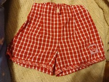 Disney Lady and the Tramp Size 4T Shorts Red White Check Gingham Cotton Blend