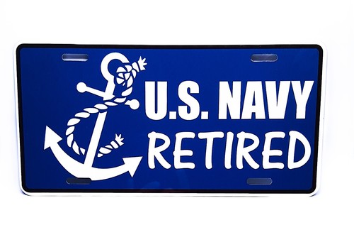 U.S. NAVY RETIRED VETERAN METAL CAR NOVELTY LICENSE PLATE AUTO TAG - Picture 14 of 16