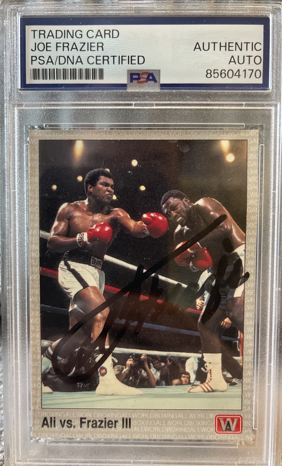 Joe Frazier Signed 1991 All World #148 Ali vs Frazier III Card-PSA/DNA Authentic