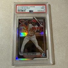 2024 Bowman Chrome ELLY DE LA CRUZ Rookie Refractor /499 PSA 9 CIN REDS #42 RC🔥