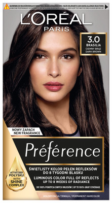 Loreal Preference Haarfarbe - 3.0 Brasilia Dunkelbraun (2x60ml, 54ml)