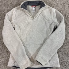 The North Face Womens Small Cream Quarter Zip Sherpa Fleece Pullover EUC