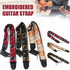 Embroidered Guitar Fender Straps for Electric Acoustic Guitar Bass Ukulele