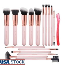 16pcs Makeup Brush Set Professional Blending Foundation Eyeshadow Applicators US