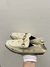 Gucci Jordaan Embroidered Bees Stars Horsebit Leather Loafers 35 EU 5 US C67