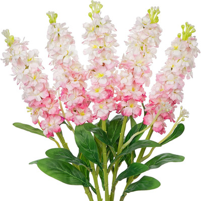 5 STK Künstliche Blumen für Vase 65 cm Künstliche Zweige mit Blüten Rittersporn