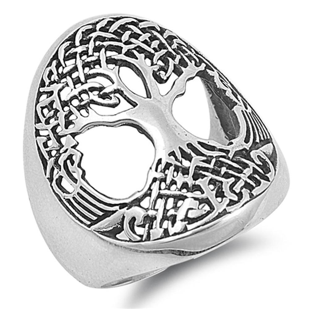 Tree Of Life Sterling Silver Filigree Ring - Delicate Cutout Band In Sizes 5-10, .925 Silver