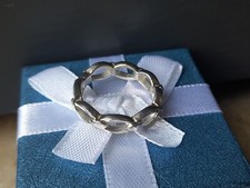 Sterling Silver .925 Link Eternity Band Ring - 7mm