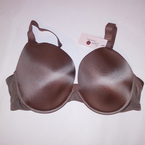 Secret Treasures Bra Full Figure Natural Lift Plunge Brown Solid Smoothing Back - Picture 2 of 23