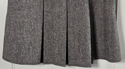 Academia Suzy Shier Skirt Juniors Size 5/6 Brown Wool Tweed Embroidered Pleated - Picture 11 of 20