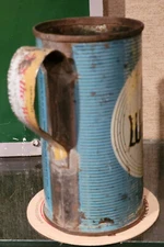 1950S HOMEMADE BLITZ WEINHARD MUG WITH OLY HANDLE FLAT TOP BEER CAN  PORTLAND OR