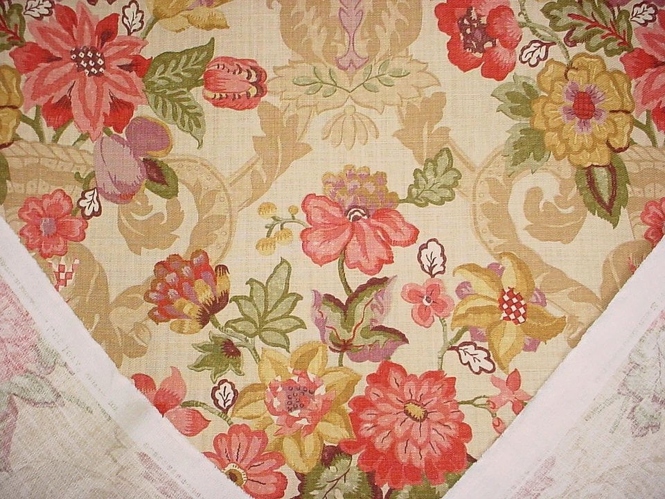 3-1/2Y Lee Jofa 2004092 Kirby Print Straw Floral Drapery Upholstery Fabric - Image 3 of 4