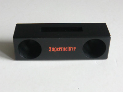 Jägermeister Passiv -Lautsprecher aus Buchenholz in schwarz mit Schriftzug