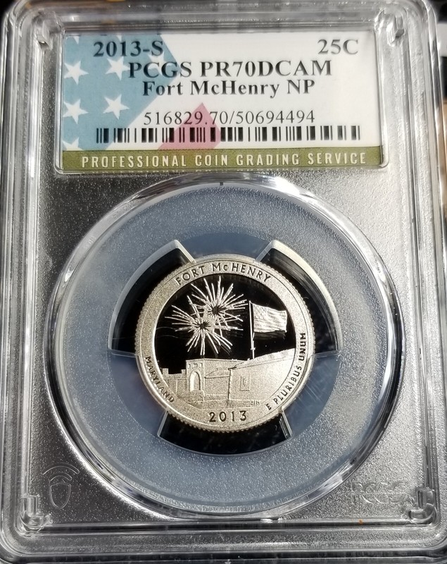2013-S 25c Clad Fort McHenry NP PCGS PR70DCAM ☆☆Top Grade☆☆ #4494
