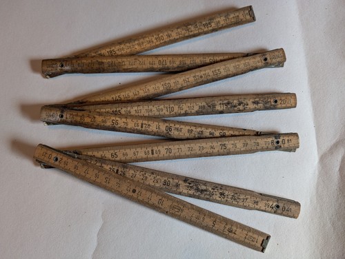 Antique Ostara Laufen Wooden Folding Ruler 0-2m - 0-200cm - Good condition - Picture 4 of 9