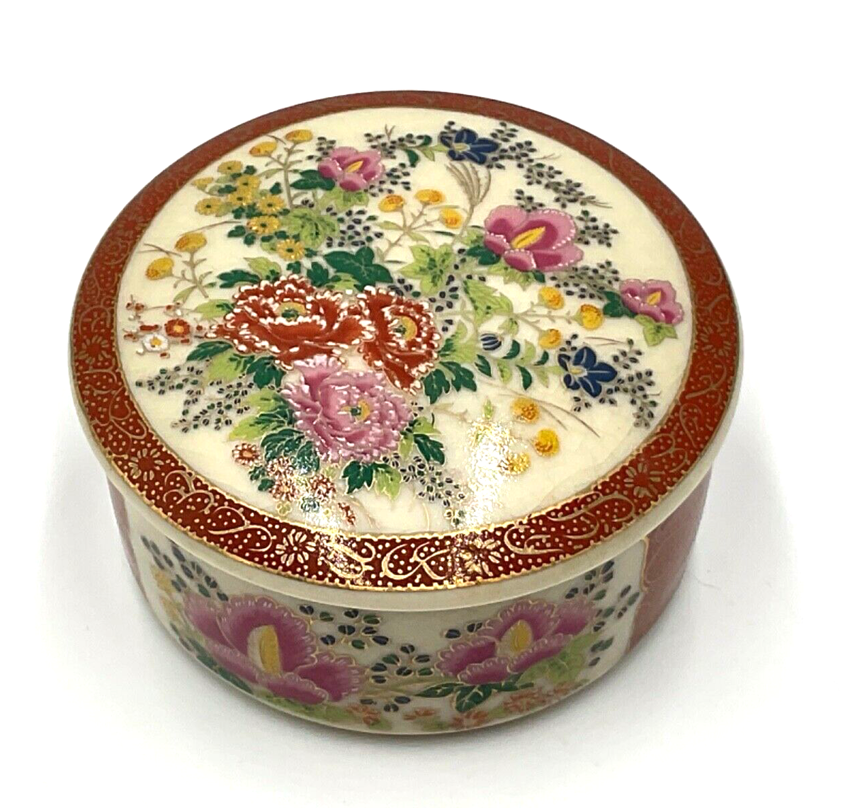 Vintage Japan Trinket Box Floral Design 4