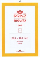 Prinz/Scott Black Background Stamp Mount Strips 265x160mm New Pack Of 5 Blocks