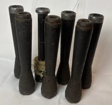 Lot 7 Antique Textile Spool Bobbin Mill Factory Primitive 12” Dark Wood Rustic