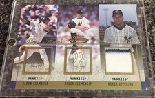 2003 Fleer Mystique Derek Jeter Game Used Jersey #RF-DJ #08/15 Card Nr/Mt-Mt