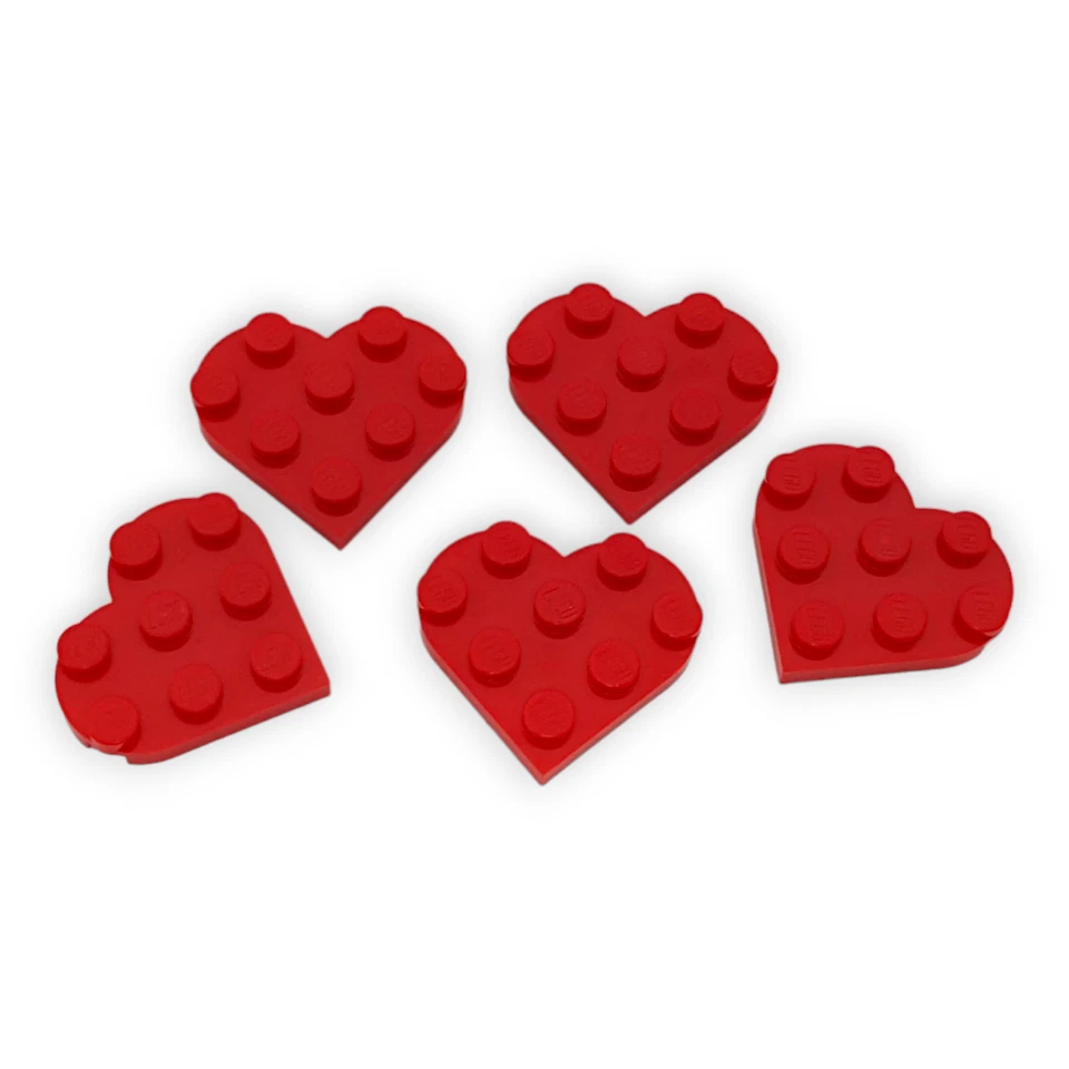5x Lego Herz Platten 3x3 Noppen Rot 39613 Liebe Liebeserklärung Paare NEUWARE - Bild 2 von 4