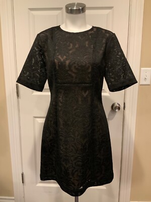 BCBG Max Azria Black  Ceara'' Floral Lace Mini Dress, Size 8, NWT!