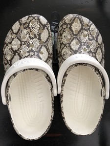 snake print clogs