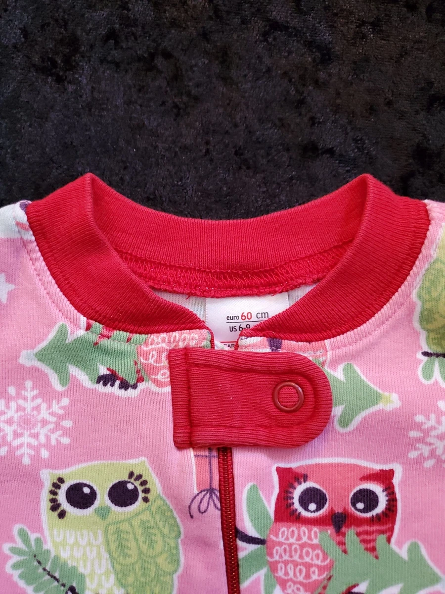 Hanna Andersson Girl 1-Piece Snug-Fitting (US 6-9 Mo) OWL THEMED Holiday Sleeper