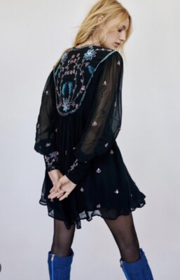Free People Bali Golden Sun Embellished Beaded Party Mini Dress S | eBay