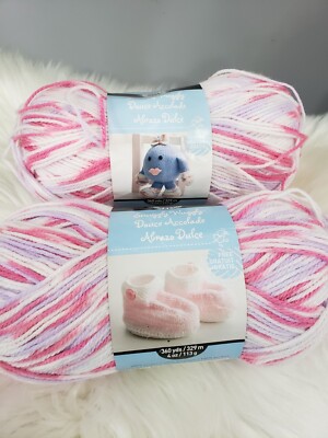 2 Skeins Of Yarn Loops And Threads Happiness SNUGGLY WUGGLY lot pink purple
