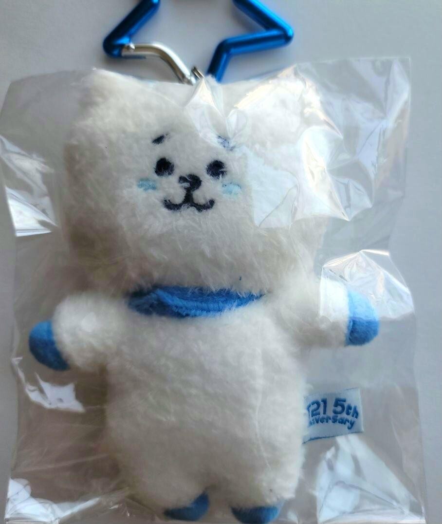 BTS BT21 RJ Rainbow Color Plush Doll Mascot Blue Height 5.3 in