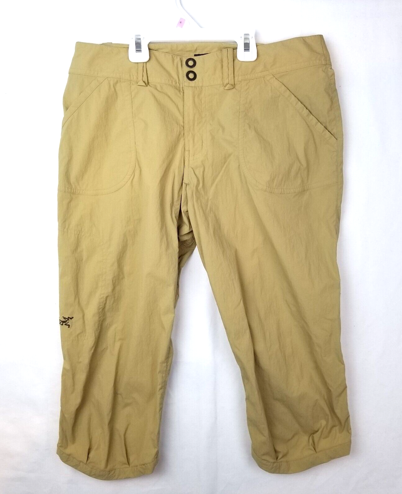 ARC'TERYX Arcteryx Pantalone Donna Parapetto Traverso Cropped Capri Nylon Taglia 6 Cammello Abbronzatura