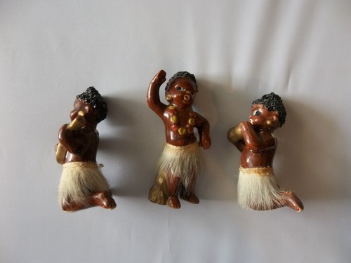 Vintage Black African American Musician Dancer Bisque Fur Dolls Figures LOT OF 3 - Picture 3 of 16