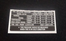 SUZUKI GS750 TIRE INFO DECAL