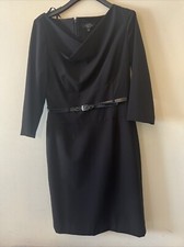 Women's Tahari Arthur S Levine Belted Black Dress Size 6